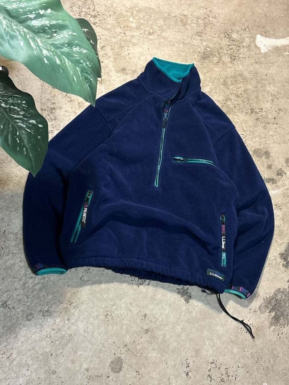 Vintage 90s L.L. Bean PolarTec Windbloc Series 1/2 Zip Fleece Pullover Jacket